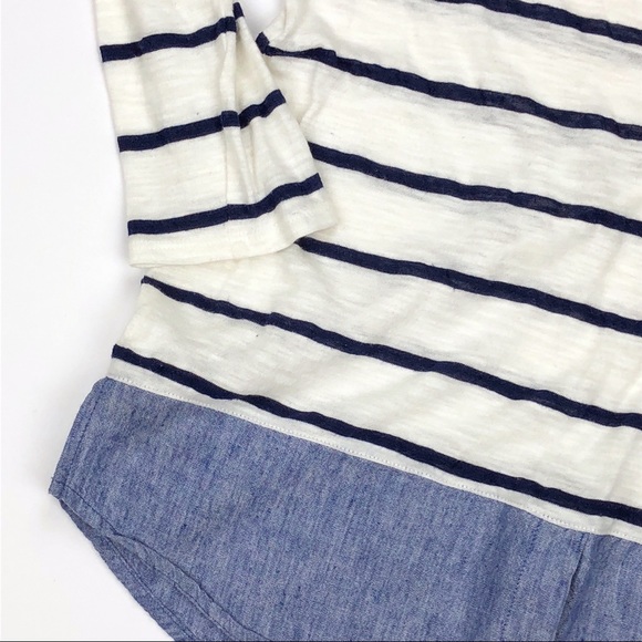 9-HI5 stcl Striped Block Jersey & Chambray Top - Picture 5 of 7